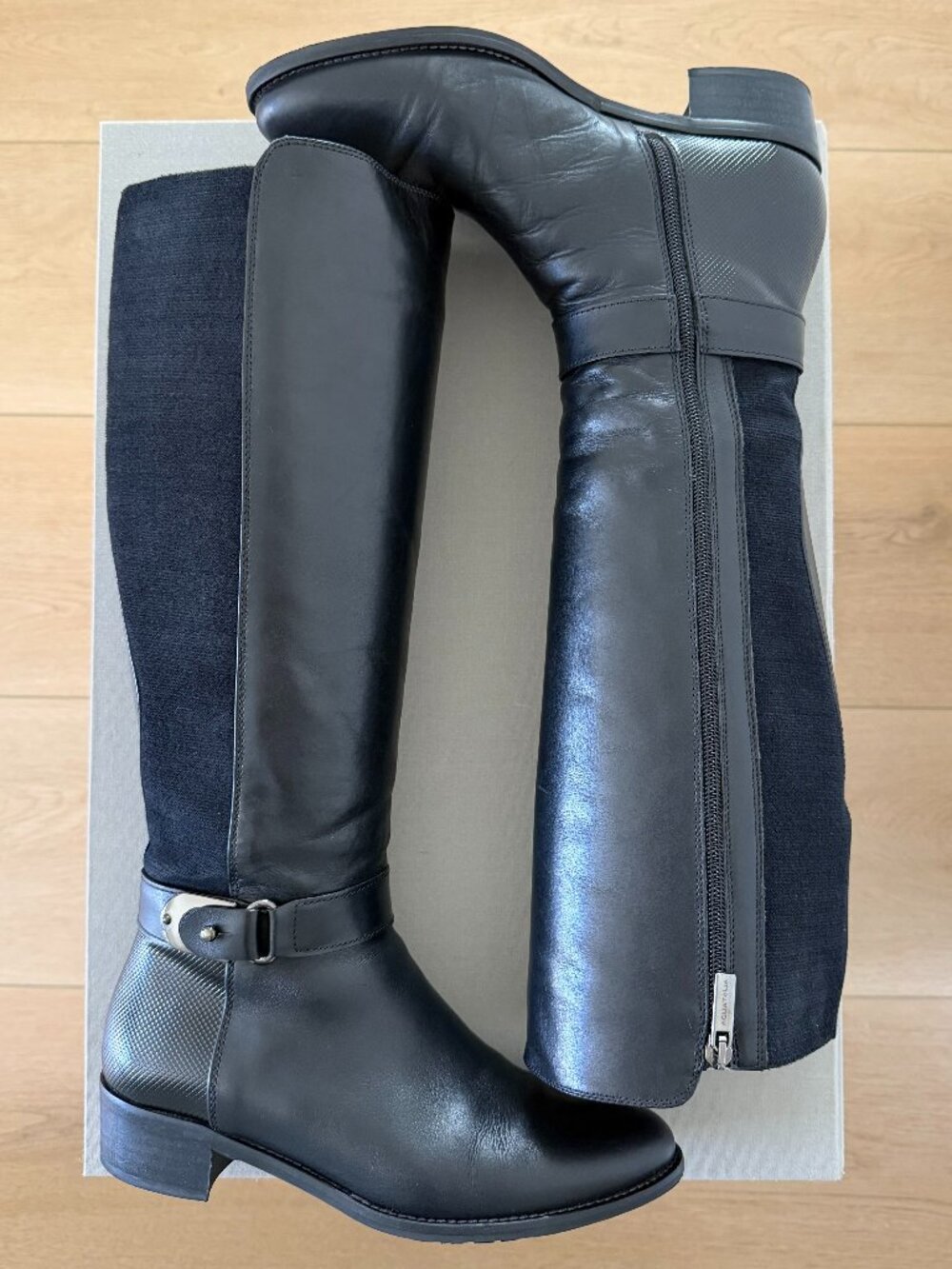 Aquatalia Olita Leather Boots – Black, Size 7